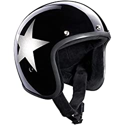 Bandit Casco Star Black Jet, para moto, casco con visera de sol