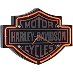 Harley-Davidson?Etched Bar & Shield Shaped Neon Clock by Harley-Davidson