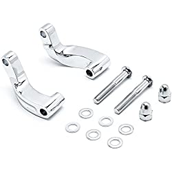 Krator® Chrome Mirror Relocation Extension Adapter Kit for Harley Davidson Motorcycles