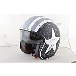 Origine Helmets Sprint Rebel Star Grey - Casco Abierta, Blanco/Gris, S (55-56 cm)