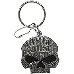 Harley-Davidson Willie G Sugar Skull Logo Enamel Key Chain, Silver 4382