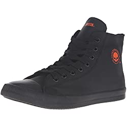 HARLEY-DAVIDSON Men's Baxter Skateboarding Shoe, Negro, Naranja, 10-D US Mens