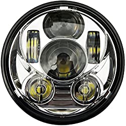 FollowHeart Daymaker - Faros LED redondos para motos Harley Davidson, color cromo