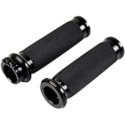 Amazicha Black 1” Motorcycle Hand Grips Handlebar Grips Compatible for Harley Sportster Touring Honda Kawasaki Suzuki Yamaha Bobber Chopper