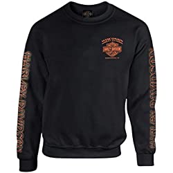 Harley-Davidson Men's Eagle Piston Fleece Pullover Sweatshirt, Black 30299948