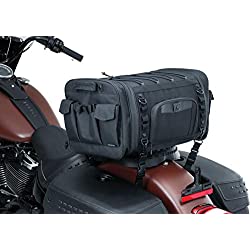 Kuryakyn 5283 Momentum Drifter - Equipaje de Viaje para Motocicleta, Resistente a la Intemperie, con Correas de Barra Sissy, Negro, 18.5 Pulgadas de Ancho x 11.5 Pulgadas de Alto x 12 Pulgadas de