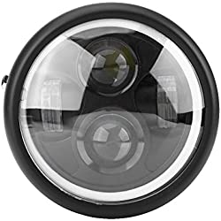 6.5 ´´faro LED redondo de la motocicleta, proyector de bulbo de la lámpara de la linterna de la motocicleta 12V, Daymaker redondo del LED con el ojo blanco del ángel de Halo para Harley Sportster Cafe