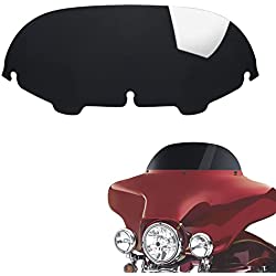 Amazicha - Divisor de viento para parabrisas de murciélago redondo de 7 pulgadas, compatible con Harley Davidson Touring Street Glide Electra Glide 1996-2013