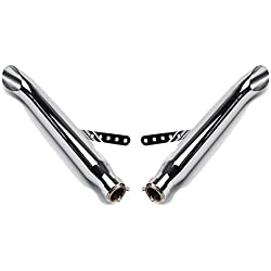 Set 2x Tubo de escape Turn Out compatible para Chopper Custombikes Caferacer TO3