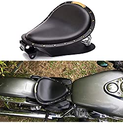 Asientos para moto, Negro asiento individual de cuero con resorte, para Sportster Forty-Eight 48 XL883 1200 Chopper Custom