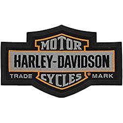 Harley-Davidson 7.25 in. Embroidered Trademark Bar & Shield Emblem Patch - Gray