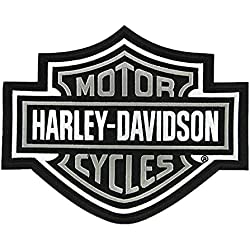 Harley-Davidson 9.25 inch Embroidered Gray Bar & Shield Logo Emblem Sew-On Patch