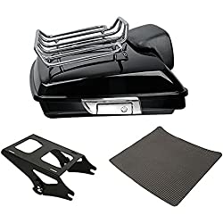 TCMT 5.5 pulgadas Razor Pack almohadilla para el respaldo del tronco de dos arriba estante de montaje superior para equipaje para Harley Tour Pak Touring CVO Road King Street Glide Road Glide 20142021