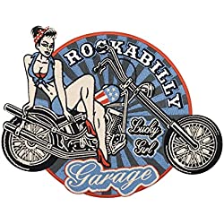 Parche grande retro rockabilly de los años 80 para planchar para chalecos de cuero | Parches vintage para moto de estilo vintage, Estados Unidos, parche para chaqueta de moto, parche Old School