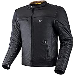 SHIMA WINCHESTER 2.0 Chaqueta Moto Hombre | Cazadora moto hombre de cuero clásico con CE espalda, hombros, codos protecciones, reforzado costuras dobles (Negro, 3XL)